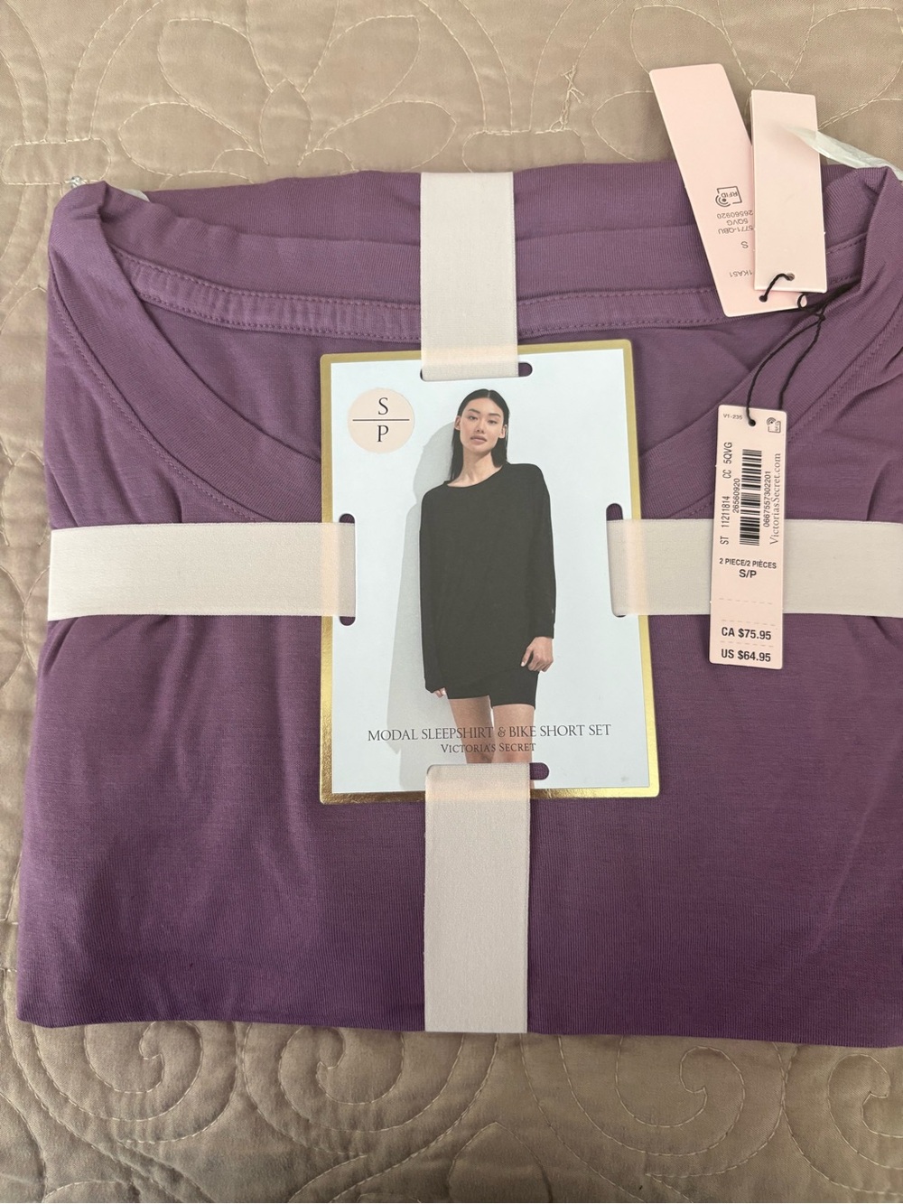 Victoria's Secret Purple Modal Long Sleeve Sleepshirt Set
